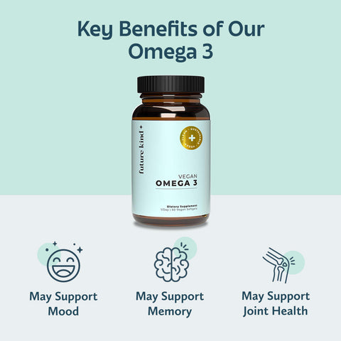 Vegan Omega 3 Supplement - 500mg DHA + EPA Algal Oil
