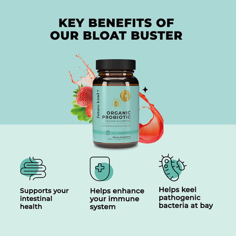 Organic Vegan Probiotic Gummies: Gas & Bloating Relief