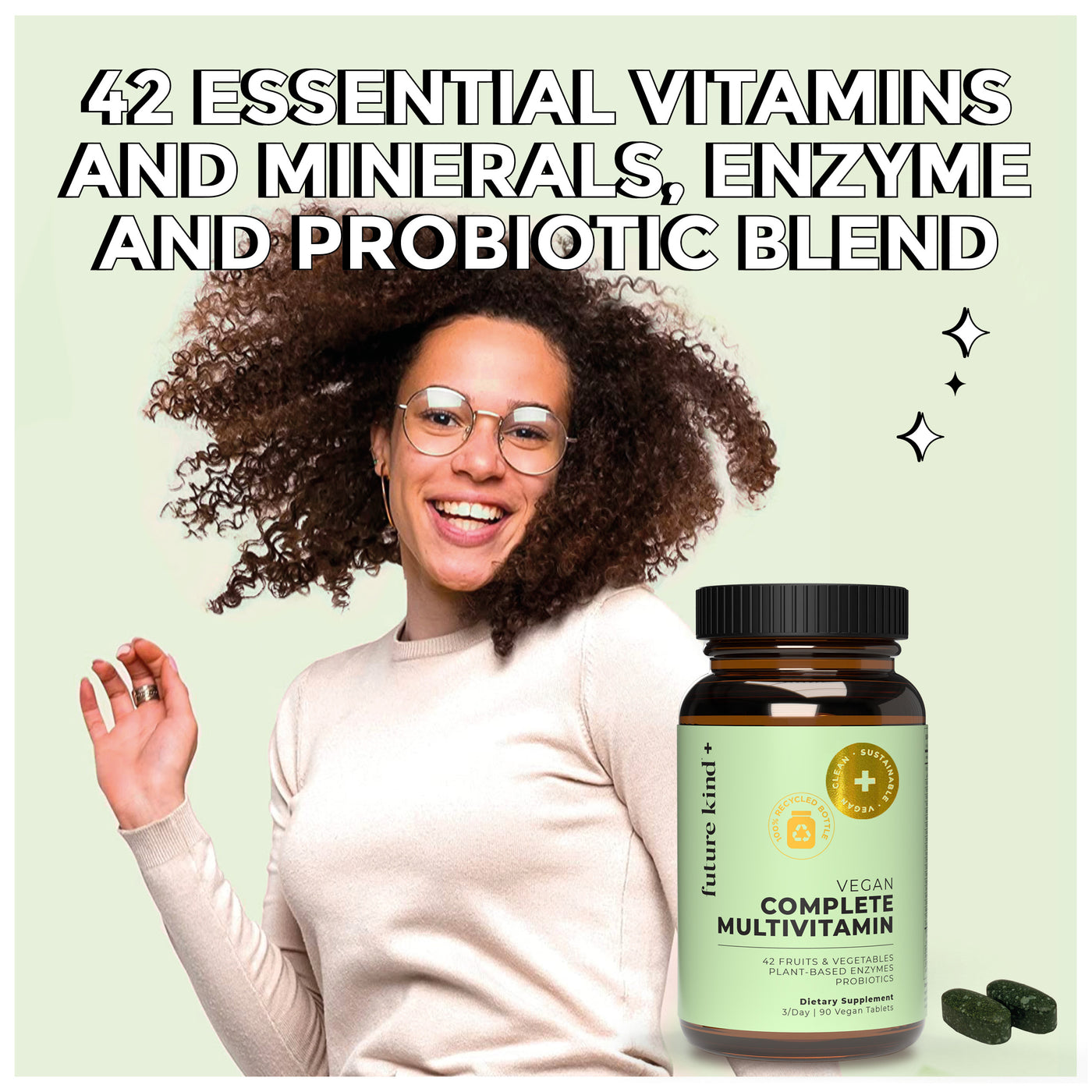 Vegan Complete Multivitamin (Vitamins + Probiotic + Enzymes)