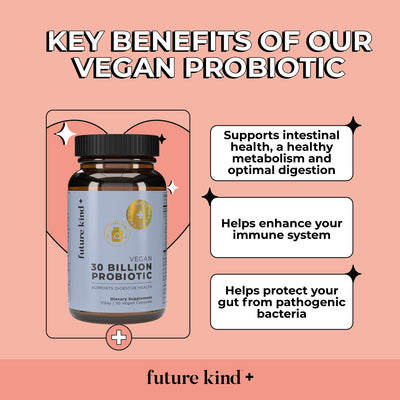Vegan Probiotics Digestion Supplement (30 Billion CFUs)