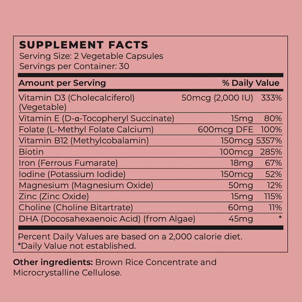 Vegan Prenatal Vitamin (With Iron & Folate)
