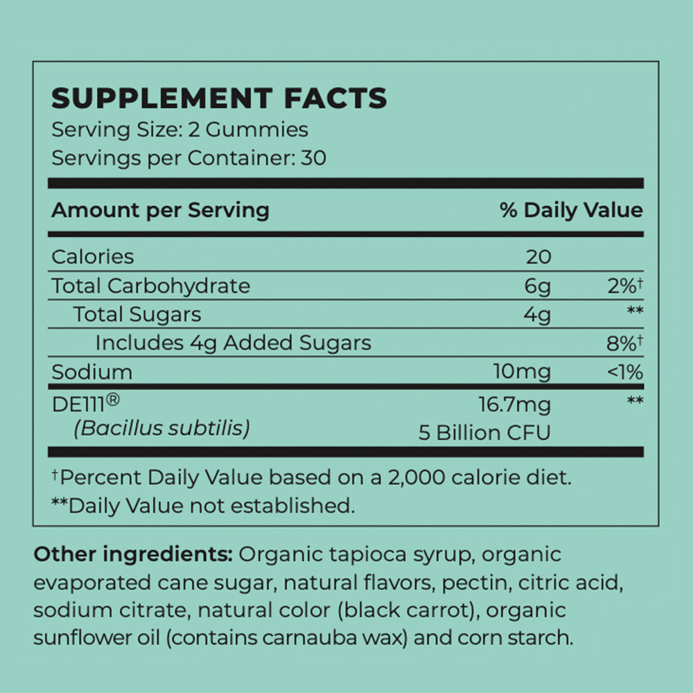 Organic Vegan Probiotic Gummies: Gas & Bloating Relief