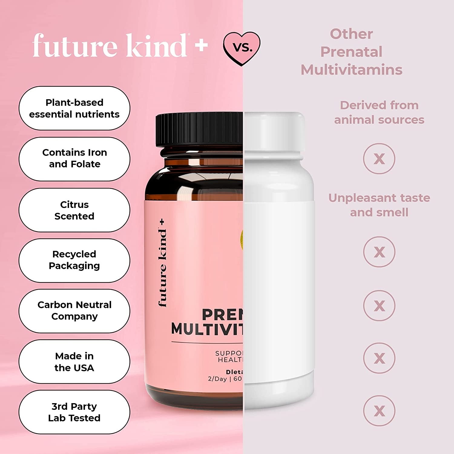Vegan Prenatal Vitamin Multivitamin Pills for Pregnancy & Hair Growth Future Kind