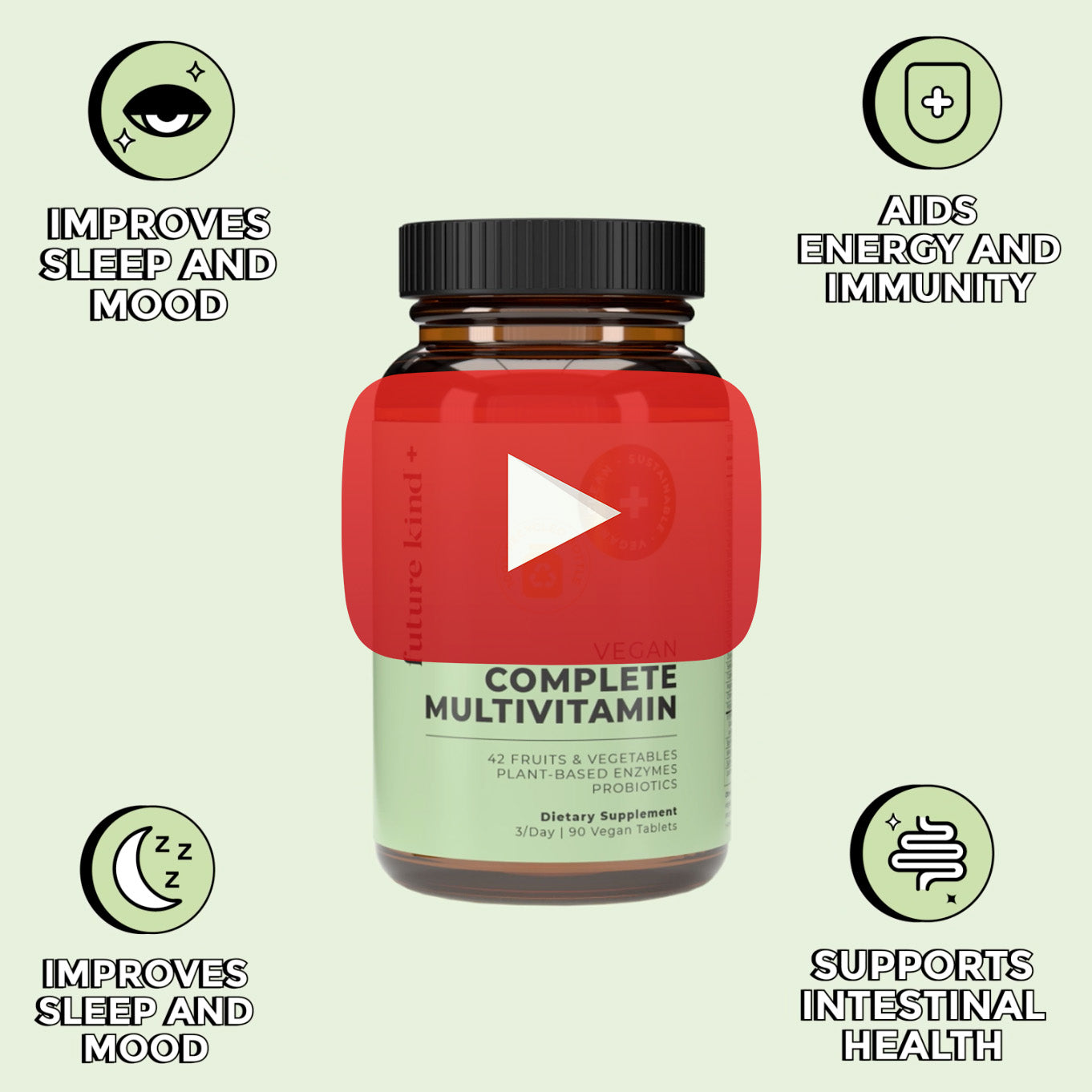 Vegan Complete Multivitamin (Vitamins + Probiotic + Enzymes) Future Kind