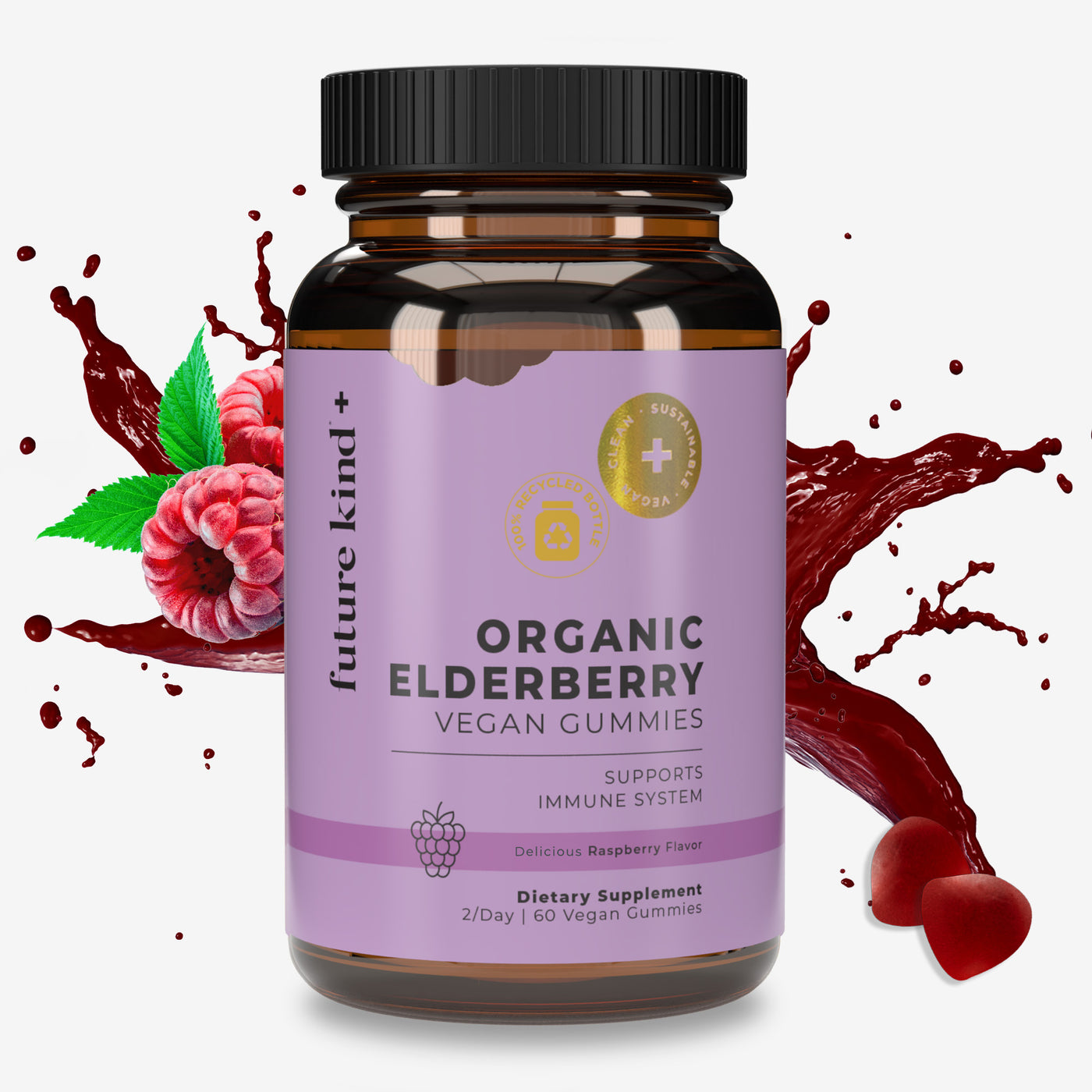 Organic Vegan Elderberry Vitamin C & Zinc Immunity Gummies