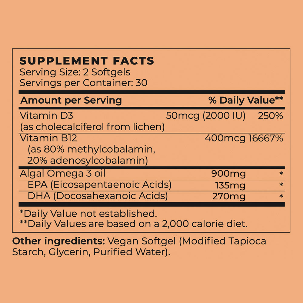Essential Vegan Multivitamin Supplement Facts