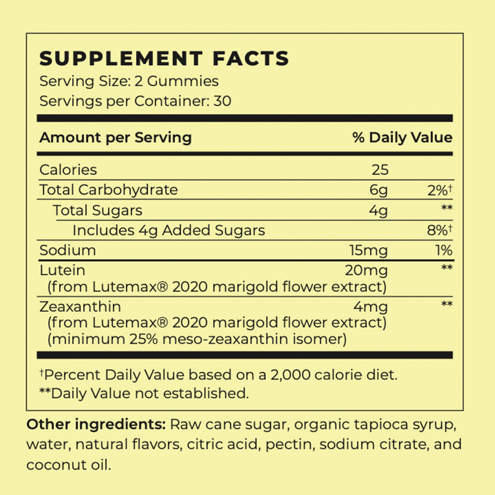 Vegan Lutein & Zeaxanthin Eye Health Gummies