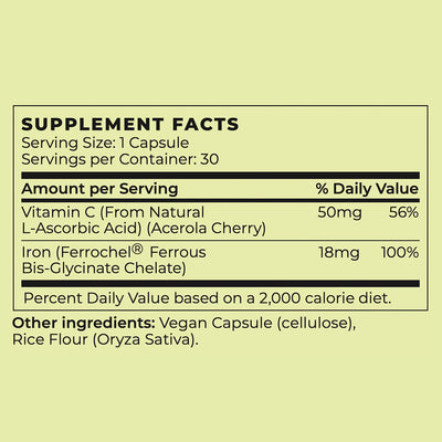 Vegan Iron Supplement with Natural Vitamin C