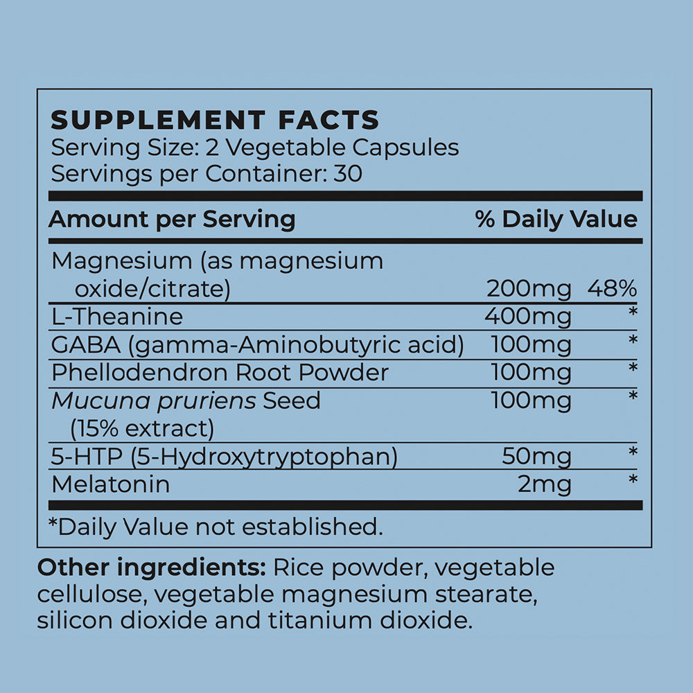 Vegan Sleep Aid Supplement Facts